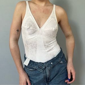 vintage white lingerie body suit